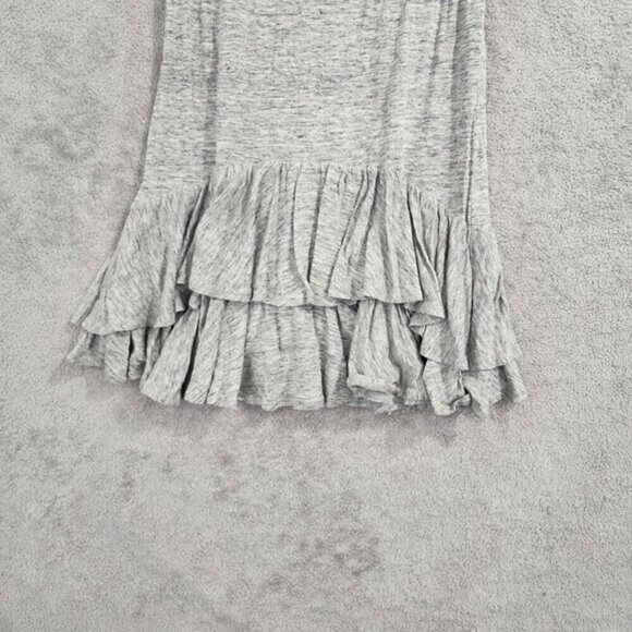 Rebecca Taylor Sleeveless Gray 100% ‎ Linen Ruffle Hem Midi Dress  Size M - Picture 7 of 8